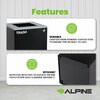 Alpine Industries Square Recycling Bin, 29 Gallons, Black Can, Square Opening Lid, for Trash ALP4450-KIT-BLK-S-TR